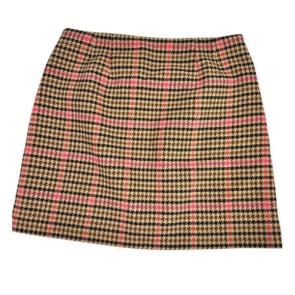 Loft Camel Houndstooth size 8 Skirt - Picture 2 of 7